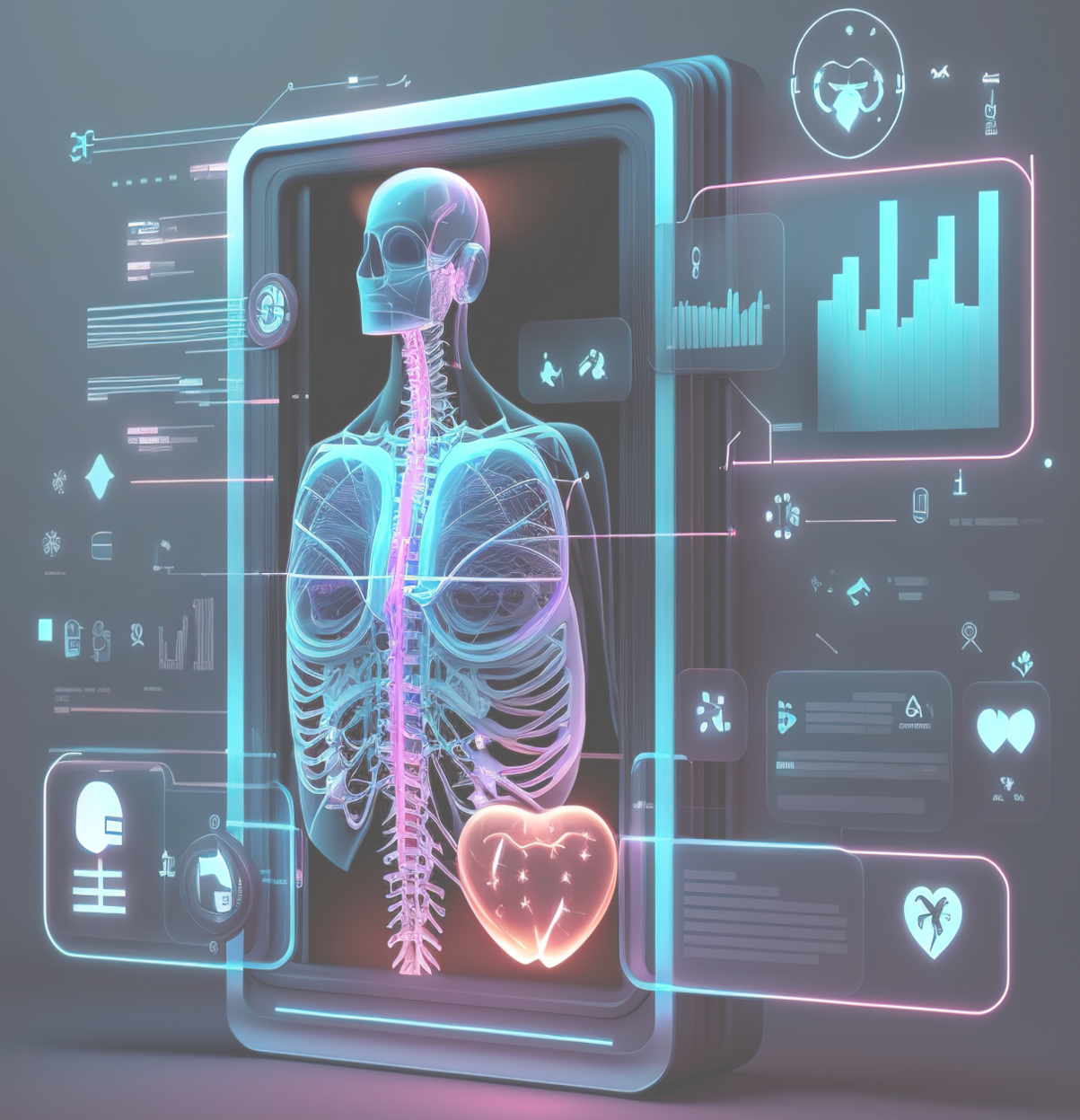 torso with data on a device